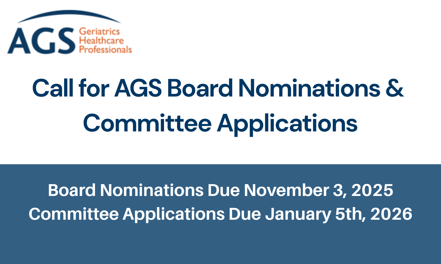 Call for AGS Board Nominations and Committee Applications